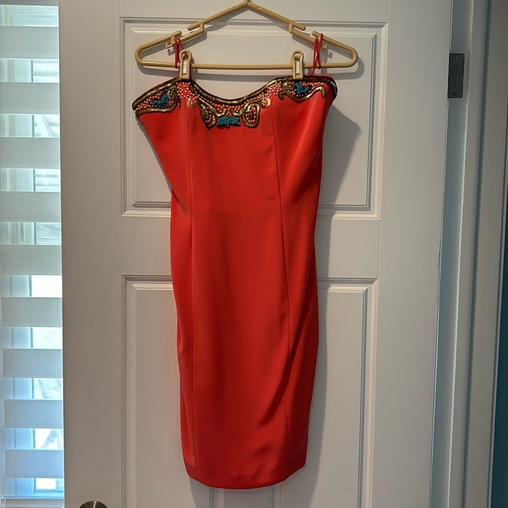 Salmon colored dress and matching jacket